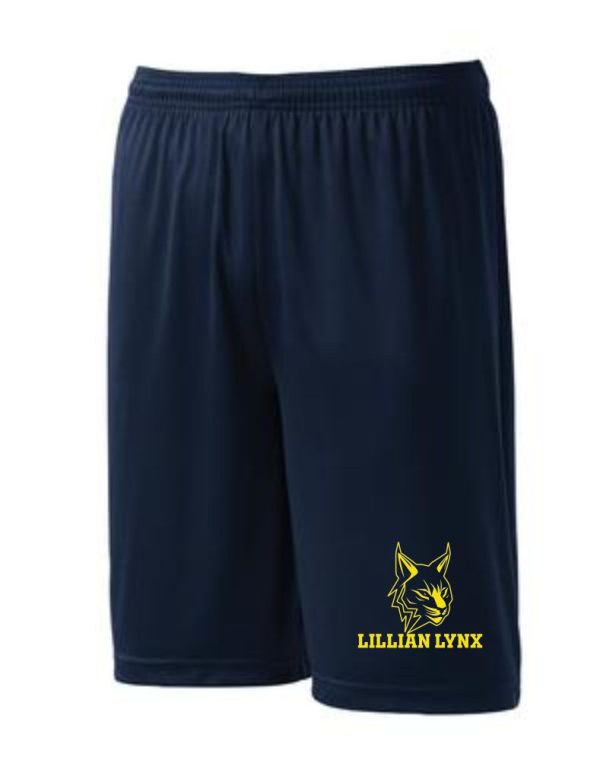 #46- Navy Dryfit Shorts- Printed (Logo #2)