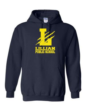 #28- Navy Hoody- Printed (Logo #1)