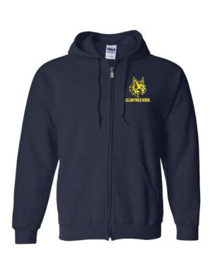 #43- Navy Full Zip- Printed (Logo #3)