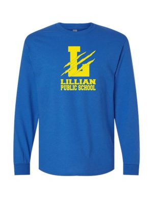#11- Royal Blue Cotton Long Sleeve Tee- Printed (Logo #1)