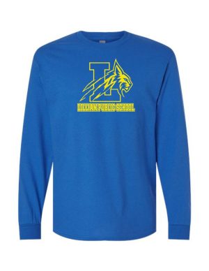 #14- Royal Blue Cotton Long Sleeve Tee- Printed (Logo #2)