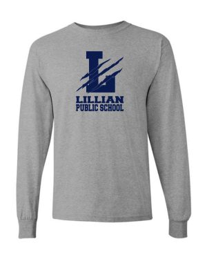 #12- Sport Grey Cotton Long Sleeve Tee- Printed (Logo #1)