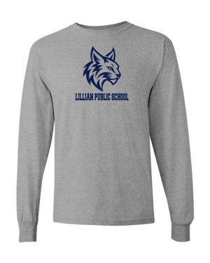 #18- Sport Grey Cotton Long Sleeve Tee- Printed (Logo #3)